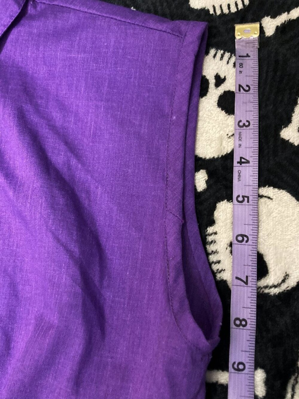 VINTAGE Sleeveless purple button-front fit-and-flare shirtwaist dress SMALL MED - Picture 8 of 15